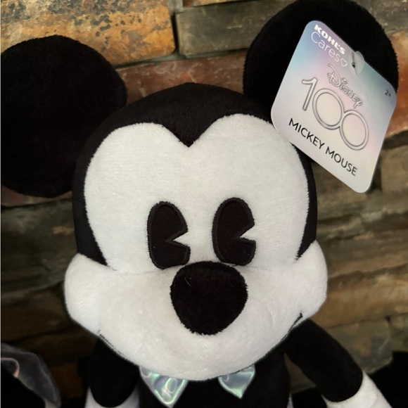 Disney 100 Years of Wonder Plush 17" Mickey & Minnie Mouse Dolls Metallic Silver - Picture 11 of 12